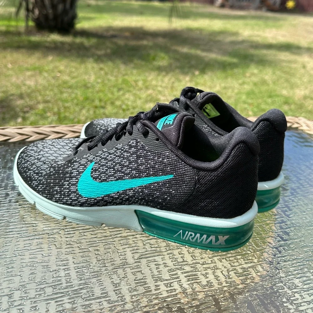Nike Air Max Black & Teal Running Shoes, Air Max Sequent 2, excellent condition - Picture 3 of 15